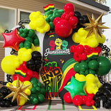 Juneteenth Balloon Garland Arch Kit, 126 Pcs Red Yellow Green Black Balloons for Juneteenth Day Decorations, African American Independence Freedom Day Party Supplies