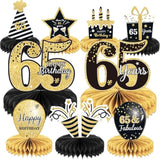 9pcs 65th Birthday Centerpieces Cheers to 65 Years Table Decorations
