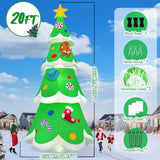 20Ft Christmas Tree Inflatable With Led Light, Giant Christmas Yard Inflatables Outdoor Xmas Blow-Up Outdoor Decoration