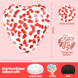 Red Heart Confetti Balloons 30 Pcs, 12 Inch Clear Heart Latex Balloon With Heart Confetti Inside For Wedding Anniversary Birthday Party Valentine Baby Shower Bridal Shower Decorations Supplies