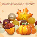Fall Balloon Arch Kit: Orange, Burgundy, Gold Thanksgiving Decor (140pcs)