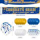 36 Pieces Class Of 2025 Graduation Party Decorations Banner, Large Congrats Grad Banner With 35 Pieces Balloons 2025 Yard Signs For High School College Graduation Party Supplies(Purple)