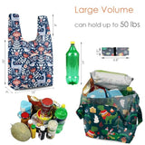 12 Pack Christmas Reusable Grocery Bags Christmas Gift- 50 Lbs Foldable Polyester Totes With Elastic Band And Storage Pouch For Shopping, Kitchen, Parties Shopping Bag Tote Bags Bulk