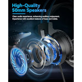 Pc Gaming Headset - Gaming Headphones With Mic (Noise Cancelling) 50Mm Dynamic Drivers Surround Sound, Over-Ear Pc Headphones Lightweight 3.5Mm Wired Computer Headset For Laptop/Ps4/Ps5/Xbox/Switch