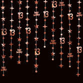 46Ft Rose Gold 13th Birthday Decorations Star/Dot Garlands & Streamers (14M)