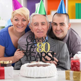 Happy 80th Birthday Cake Topper Cheers 80 Years Cake Decoration