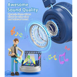 Kids Headphones With Led Lights For School, Upgrade Usb Type C Kid Headphone With Microphone, Volume Limiter 85/94Db, Wired On Ear Headphones For Boys/Girls/Tablet/Travel -Blue