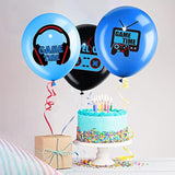 36pcs Gaming Theme Black & Blue Balloons for Video Game Birthday Party Decor