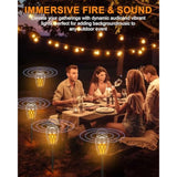 Outdoor Bluetooth Speakers, Bluetooth 5.0 Led Flame Speaker, Ipx5 Waterproof Flame Torch Atmosphere Speaker, Patio Speakers Gifts For Men Women, Decorations For Party Garden Home