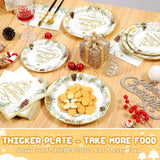 Christmas Paper Plates And Napkins, Christmas Tree Gold Plate And Napkin Disposable, Holiday Paper Plates And Napkins Sets For Xmas Holiday Winter Dinner, Merry Xmas Plate For Party Supplies