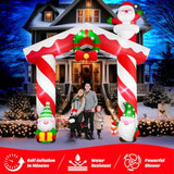 10 Ft Giant Christmas Inflation Archway Outdoor Decoration, Blow Up Yard Decorations With Gnomes & Santa Claus Built-In