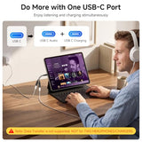 ???????????????? USB C Splitter, 2-in-1 Dual USB C Headphone and Charger Adapter with HiFi DAC, PD 60W Fast Charging USB C Aux Dongle Cable for iPhone 17 16