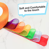 6 Rolls Organza Ribbon Sheer Chiffon Ribbon Transparent Chiffon Ribbon