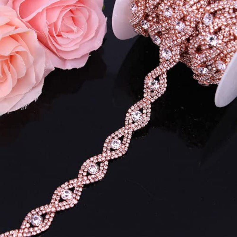 1 Yard Fashion Welding Crystal Rhinestone Cup Chain Trimming Bridal Dr