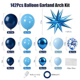 Blue Balloon Arch Kit Garland with Star Balloons Party Decorations