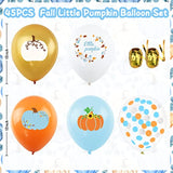 Blue Little Pumpkin Balloons Maple Leaf Garland with Confetti for Baby Shower Party