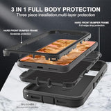 For Google Pixel 8 Case, Military Grade 3 In 1 Heavy Duty Shockproof/Drop Proof/Dust Proof Case With 2Pcs Tempered Glass Screen Protector (Black/Black)