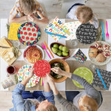 122Pcs Back To School Tableware Decoration School Theme Ruler Apple Alphabet Disposable Plates,Napkins,Cups,Forks Of First And Last Day Of School Preschool Kindergarten Graduation Party Supplies Decor