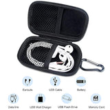Hard Drive Hard Case, 2Pack Rectangle Shaped Portable Protection Eva Shockproof Earbuds Earphone Headset Headphone Carrying Cases With Zipper And Carabiner Wired/Bluetooth Headset Change Purse