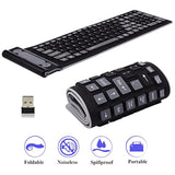 Wireless Silicone Keyboard, Portable Foldable Roll Up Soft Rubber Keyboard, Pe