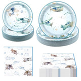 180Pcs Airplane Baby Shower Party Supplies Paper Plates And Napkins Serve 60 Disposable Tableware Set For Birthday Party Decorations Game Day Family School Holiday Sports Events