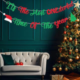 Christmas First 1St Birthday Decorations, It'S The Most Onederful Time Of The Year Banner Glitter, 1St Birthday Banner Red Green Xmas Winter Holiday Supplies For 1 Year Old Boys And Girls