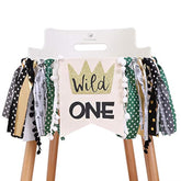 Wild One 1St Birthday Banner - High Chair, Wild Side Decor, Inspired Creatures, Photo Props