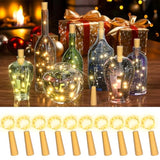 Wine Bottle Cork Lights With Timer, 10 Pack 20 Led 6.6 Ft Fairy String Lights Battery Operated For Diy Party Wedding Chr