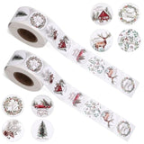 2 Rolls Christmas Stickers For Cards, 0.98In Round Merry Christmas Seals 8 Patterns Christmas Tree Elk Wreath Truck Pine Cone Christmas Label Stickers For Water Bottle Envelopes Gift Crafts