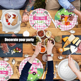 Lets Par-Tee Golf Disposable Paper Plates 48Pcs Pink Golf Birthday Party Supplies Golf Ball Dessert Plates Sport Party Tableware Decor For Girls Golf Theme Baby Shower Decorations
