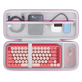 Hard Carrying Case For Logitech Pop Keys Mechanical Wireless Keyboard And Pop Wireless Mouse, Mesh Pocket Fits Cables, Usb Receiver, Spare Keycaps And More Accessories, Raspberry