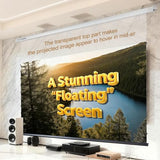 Anti-Curling Motorized Projector Screen for Non-UST and Modern Design Indoor/Outdoor White Screen with White housing for Home Theater/Living
