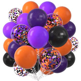 Purple Orange Black Balloons 12 Inch Confetti Latex 60 Pack Birthday Halloween Party