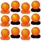 12Pcs Basketball Honeycomb Centerpiece Basketball Birthday Party Decoration Basketball Themed Party Table Toppers Basketball Party Table Centerpieces For Boy Sport Baby Shower Party Supplies