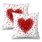 Valentines Day Heart Throw Pillow Covers 20X20 Set Of 2, Romantic Valentine Gifts Mother'S Day Anniversary Wedding Party Pink Love Heart Decorative Pillow Covers For Couch Sofa Bedroom Livingroom