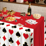 4Pcs 51X86In Casino Theme Party Tablecloths Poker Tablecloth Casino Night Birthday Party Table Cloth Poker Disposable Table Cover All-In-One Poker Mat For Game Birthday Playing Card Picnic Supplies