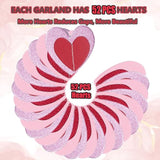 208Pcs Red-Pink Heart-Garland Party Streamers Valentines-Decorations - 56Ft Rose Burgundy Hanging Paper Banner Birthday Sweetheart Baby Shower Galentines Day Photoshoot Props Christmas Decor