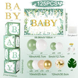 Sage Green Baby Shower Decor: Balloons, Backdrop & Boxes