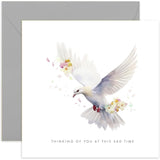 Old English Co. 'Thinking Of You At This Sad Time' Sympathy Card For Friends And Family - Floral Watercolour Floral White Dove Condolences Greeting Card - Sorry Greeting Card | Blank Inside Envelope
