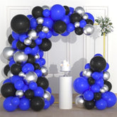 Royal Blue Black Silver Balloon Garland Arch Kit - 121Pcs Royal Blue A