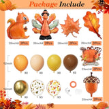 Thanksgiving Balloon Garland Kit: Fall Maple Leaf, Turkey, Pumpkin Decor