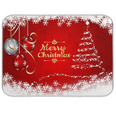 Merry Christmas Tree Dish Drying Mat 18X24 For Kitchen Counter Winter Snowflake Xmas Jingle Bells Drying Mat Pad Absorbent Fast Dry Dishes Draining Mats Large Red Kitchen Accessories