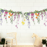 Flower Garland Banner Wildflower Party Decorations For Enchanted Garden Floral Woodland Theme Picnic Girls Birthday Tea Party Garden Wedding Onederland Theme Laminated Watercolor Baby Shower