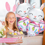 Xjyxqf Easter Bunny Balloons 6Pcs 18Inch - Bunny & Rabbit Head Foil Balloons For Easter Party Decorations, Balloon Arch Kit With Hanging String,Spring Home Backdrop Supplies (Bunny Balloons)