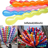 100Pcs 40in Spiral Latex Balloons for Boys and Girls Birthday Parties