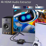 Hdmi Audio Extractor, 4K Hdmi To Hdmi Splitter 3.5Mm Aux Audio 1080P, Compatab