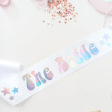 The Bride Iridescent Sash, 70S Retro Hippie Disco Themed Bachelorette Bridal Shower Engagement Party Décor, Miss To Mrs, Future Wifey, Feyonce, Future Mrs Sash