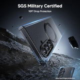 For Samsung Galaxy Z Fold 7 Case With 360° Magnetic Stand - Military Grade Shockproof Case With 2 X Screen Protector, Compatible With Magsafe, Carbon Fiber Texture Design For Z Fold 7, Black