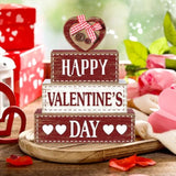 4 Pcs Valentine'S Day Wooden Signs Heart Truck Table Decor Rustic Distressed Valentines Centerpieces Blocks Farmhouse Tiered Tray Decor Valentine Day Decorations For Home Desk Shelf(Heart)