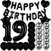 Sweet 19Th Birthday Decorations Party Supplies,Black Number 19 Balloons,19Th Foil Mylar Balloons Latex Balloon Decoration,Great 19Th Birthday For Girls,Women,Men,Photo Props